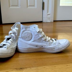 ALL WHITE CONVERSE high tops!!!